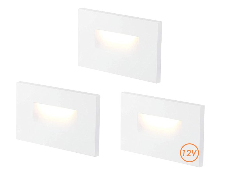 CLOUDY BAY 12V Low Voltage 3 Color Indoor and Outdoor LED Step Light,3000K/4000K/5000K,Stair Light,White,3 Pack, Wet Location(Low Voltage Transformer is Required) - Image 1